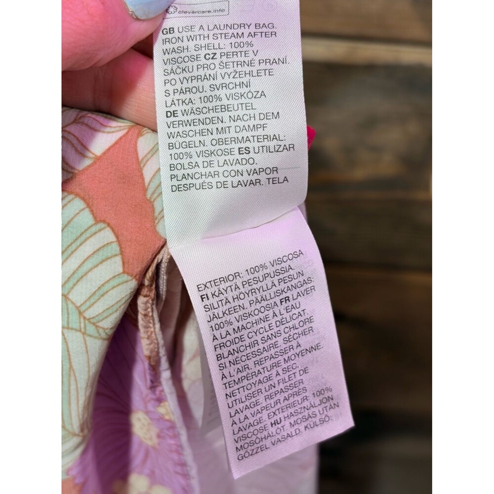 & Other Stories pastel Lavender and Peach Floral Cutout Midi Dress - Picture 10 of 12